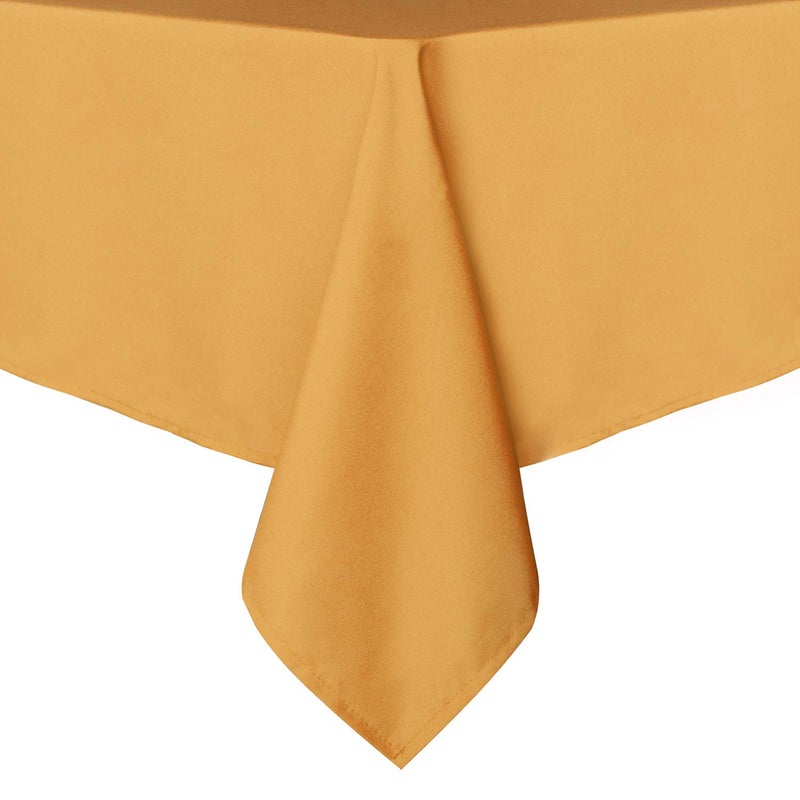 sancua Rectangle Tablecloth - 54 x 108 Inch - Stain and Wrinkle Resistant Washable Polyester Table Cloth, Decorative Fabric Table Cover for Dining Tables, Buffet Parties and Camping, Gold - Image 1
